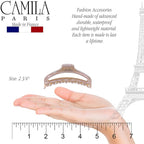 Camila Paris CP3222 French Hair Clip for Women, Small Narrow, Open, Girls Hair Claw Clips Jaw Fashion Durable and Styling Hair Accessories for Women, Strong Hold No Slip Grip, Made in France