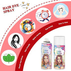 Temporary Hair Color Spray, Red Hair Dye, Hair Color For Women, Temporary Hair Dye, Washable, Easy To Colour, Mild Formula, Suitable For Various Hair Types, Works On All Hair Colors 120ml
