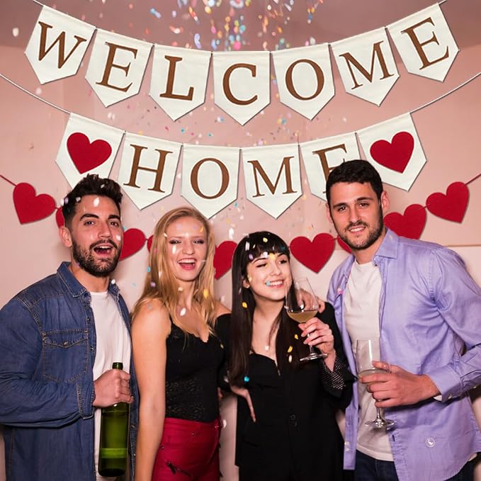 Pre-Strung Welcome Home Burlap Banner, Assembled Welcome Sign - Image 5
