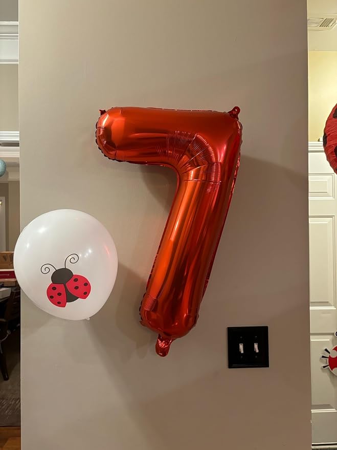 40 inch Number Balloon 0-9 Red Large Number 7 Balloons, Digital Balloons - Image 3