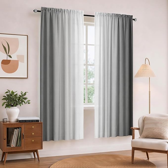 Grey and Grayish White Curtains - Image 2