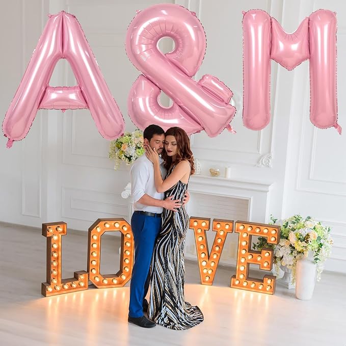 40 Inch Pastel Pink Letter Balloons, Baby Pink Giant Custom Foil Alphabet - Image 6