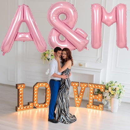 40 Inch Pastel Pink Letter Balloons, Baby Pink Giant Custom Foil Alphabet - Image 6