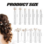 12 Pieces Bridal Pearl Hair Pins for Party, Handmade Pearl Hair Accessories, Wedding Hairstyles Accessories for Bridesmaid Girls Various Sizes (1set-12pcs)