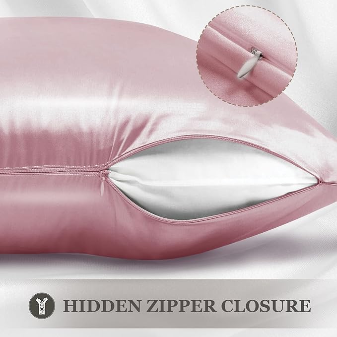 Adubor 100% Silk Pillowcase - Mulberry Silk Pillow Cases, 23 Momme 6A Grade Fibers, Silk Pillow Case for Hair and Skin Health, with Hidden Zipper (Standard 20''×26'', Medium Pink, 1PC)