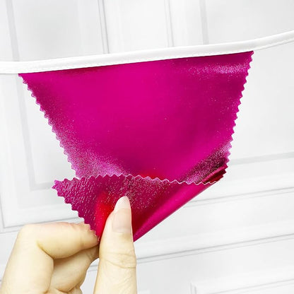 Hot Pink Party Decorations Triangle Pennant Banner Flag Rose Pink Metallic - Image 8