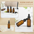 4 Pcs, 1oz Dropper Bottle, Amber Glass Eye Dropper Bottle, Tincture Bottles with Dropper, Pretty Finish, Leak-Proof Design, Stronger Suction for All Kinds of Mixed Liquids