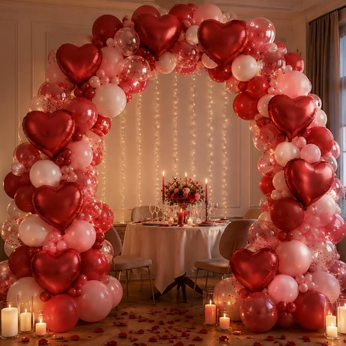 TONIFUL 15 Pack 18 Inch Matte Red Heart Foil Balloons – Red Mylar Heart Balloons - Image 5