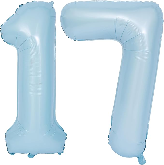 40 In Matte Blue Number Balloons Helium Foil Mylar Balloon Party Digital 17 | by Exquisitehighqualitypartydecorationstomeetyoureveryneed%EF%BC%81