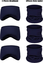 BBTO 6 Pieces Fleece Ear Warmers Headband Winter Neck Gaiter