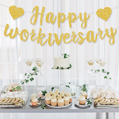Gold Glitter Happy Workiversary Banner - Image 6