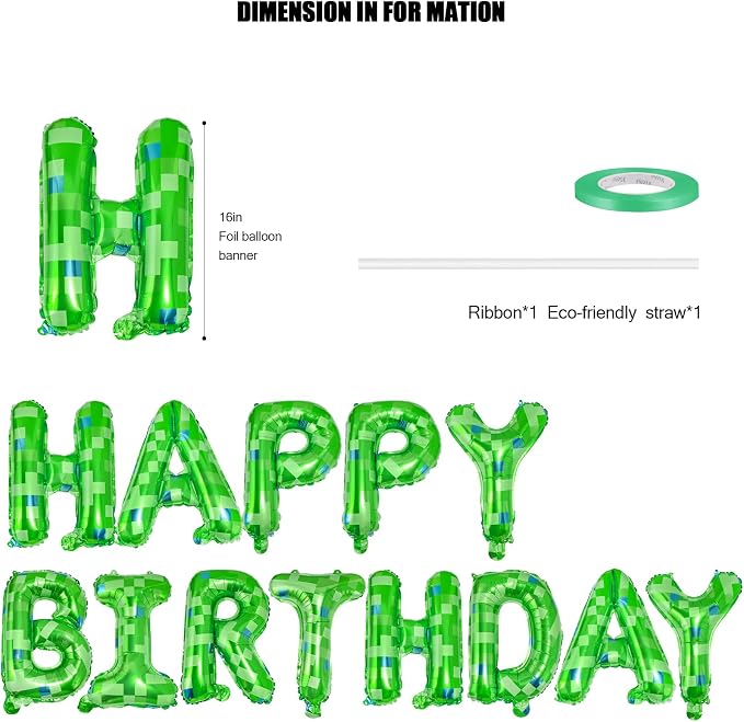 CANREVEL Happy Birthday Banner Decorations + Sign Balloons, - Image 2