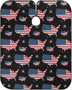 Extra Long Hair Cutting Salon Cape, Haircut Apron USA Map Patriotic Black American Flag Hair Cutting Cloak for Hair Dye