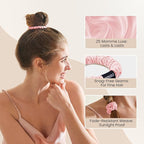 THXSILK 100% Mulberry Silk Scrunchies 3-Pack, 25 Momme Mulberry Silk Hair Ties for Women, Sleek Low Profile No Damage Ponytail Holders, for Fine Hair & Everyday Use, Pink
