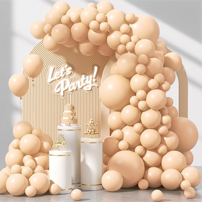 Awenztech 122pcs Nude Neutral Latex Balloons in 18 12 10 5 inches | Wedding by Awenztech