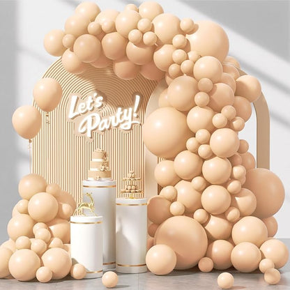 Awenztech 122pcs Nude Neutral Latex Balloons in 18 12 10 5 inches | Wedding by Awenztech