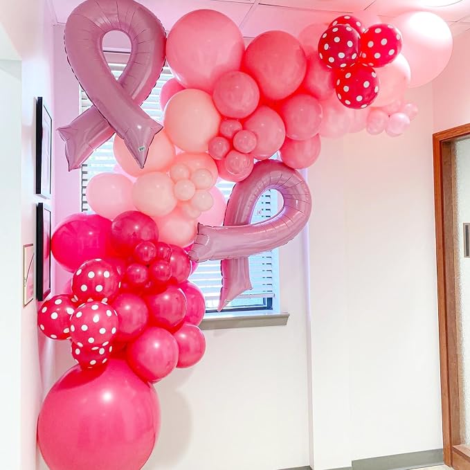 Voircoloria 90pcs Hot Pink Balloons Garland Arch Kit, 18 12 10 5 Inch | - Image 5