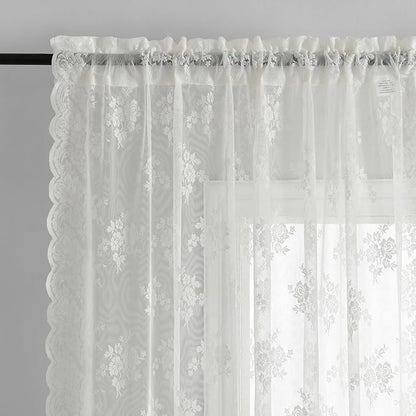 Kotile Short Ivory Lace Curtains - Image 4