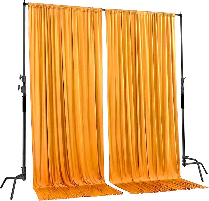 AK TRADING CO. 10 feet x 10 feet Black Polyester Backdrop Drapes Curtains Panels - Image 2