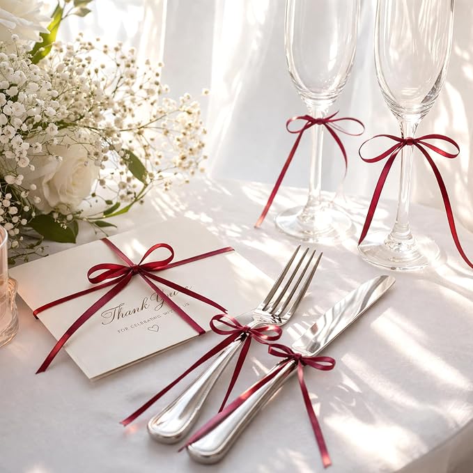 KINGLAKE Burgundy Satin Ribbon - Image 6