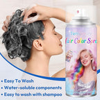 Red Temporary Hair Color Spray - Washable & Non-Sticky Hair Dye for Halloween, Cosplay, Parties-Safe for Kids, Women & Men - Quick-Drying & Easy to Wash Out(120ml)