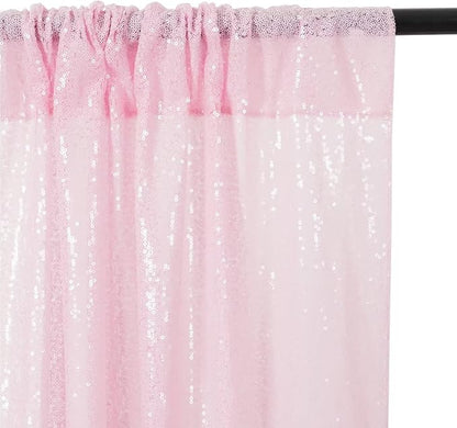 Eternal Beauty Pink 3mm Sequin Backdrop 2x8 Ft 2 Pack Wedding | Dense Sparkle - Image 5