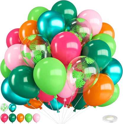 Rainbow Tropical Balloons for Summer Party Decorations | 12-inch pink by FunHot