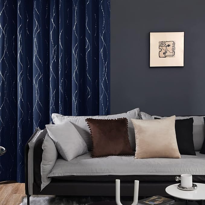 Deconovo Living Room Curtains 108 Inch Long, Thermal Insulated, Room Darkening - Image 3
