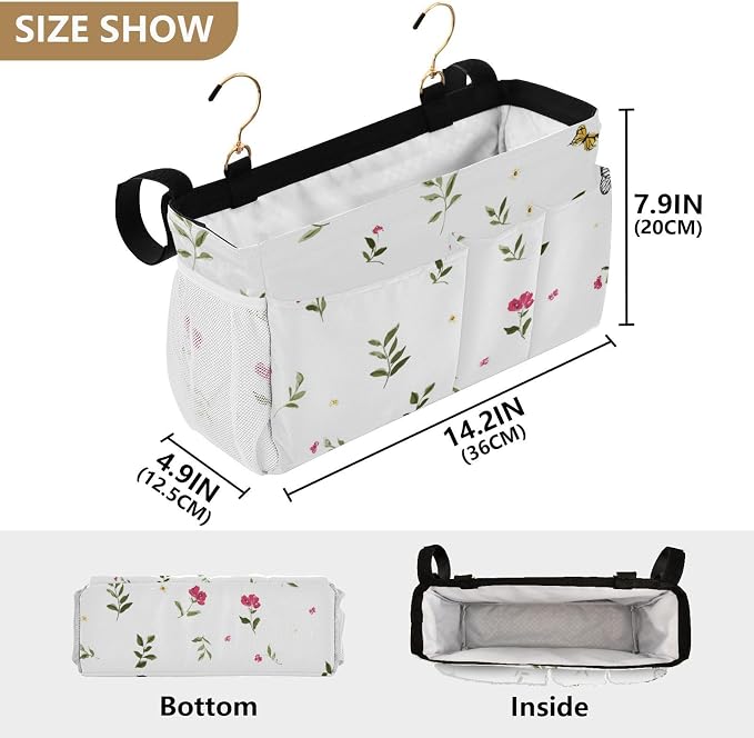Bedside Caddy Metal Frame Hanging Organizer Bunk Bed Dorm Accessories Hook And - Image 4