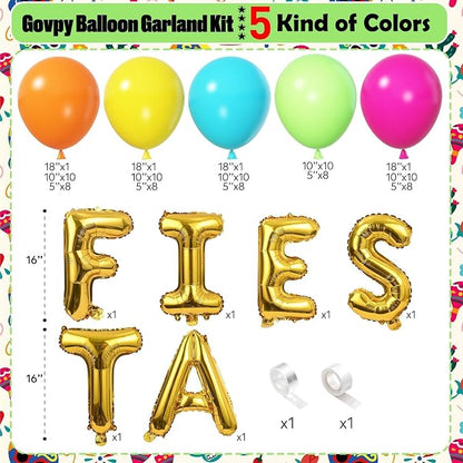 Fiesta Balloon Arch Kit, Rainbow Balloon Garland - Image 2