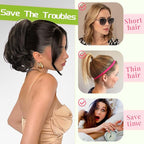 KooKaStyle Ponytail Extension, 10" Short Claw Clip in Pony Tails Hair Extensions Curly Wavy Synthetic Drawstring Ponytail Hairpieces for Women Girls Dark Brown
