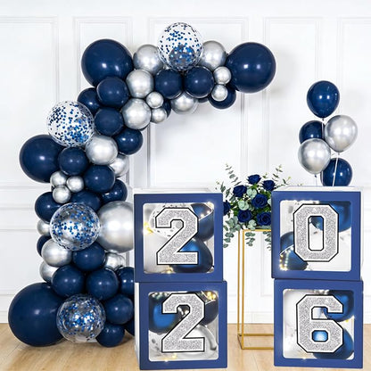 Navy Blue and Silver Graduation Decorations 2026 - Image 5