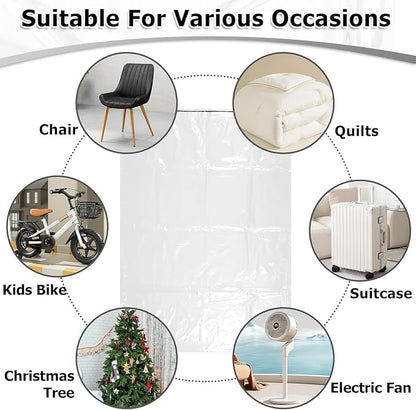 40 x 60 inches Extra Large Clear Drawstring Plastic Storage Bags, MoistureProof - Image 4