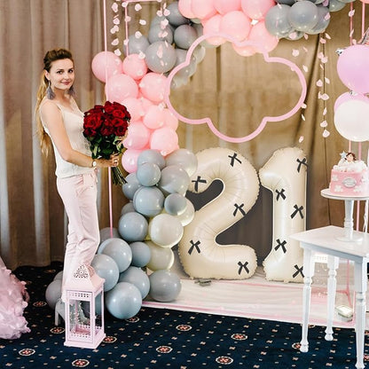 40 Inch Number Balloons with Bow Coquette Birthday Decorations Giant Number 1 - Image 6