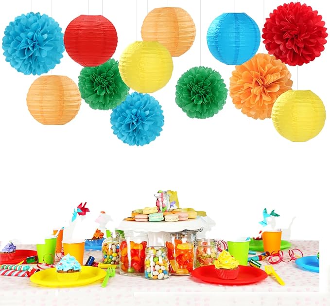 Rainbow Colorful Party-Decorations Paper-Flowers - Image 4
