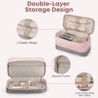 Travel Carrying Case for Shark Flexstyle FlexFusion Revlon Hair Dryer Airwrap, Portable Double Layer Shark Hair Tools Storage Organizer Bag for Airwrap Styler and Attachments, Pink Gray-Bag Only