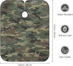 Unisex Cool Camo Camouflage Military Hair Styling Cape, Full Coverage Hairdressing Apron for Barber Salon, Profession Barbershop Supplies
