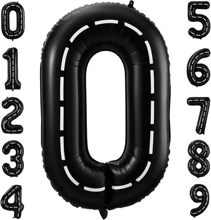 Race Car Number 0 Balloons, 40 Inch Birthday Balloons Two Fast Balloon Race by BBPOOL