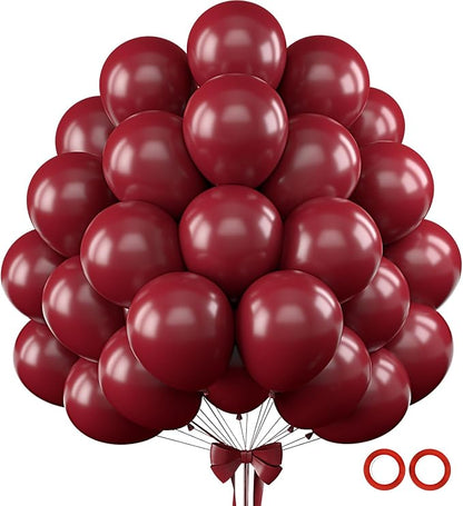 110pcs Dark Red Balloons 12 Inch Latex Balloon by BAIBAOXIANG