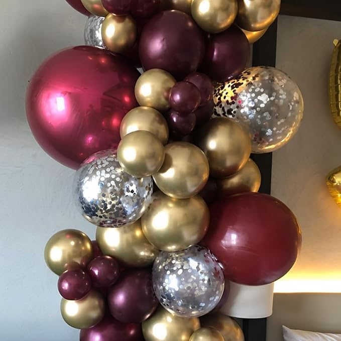 Voircoloria 110pcs Burgundy Maroon Latex Party Balloons, 12inch | - Image 7