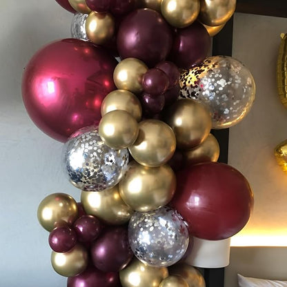 Voircoloria 110pcs Burgundy Maroon Latex Party Balloons, 12inch | - Image 7