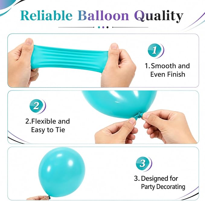 Black Teal Purple Balloons - Image 3