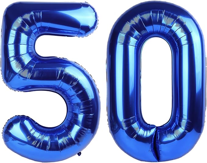Number 50 Balloons 40 Inch for 50th Birthday Party Decorations, Dark Blue | by Mluchee