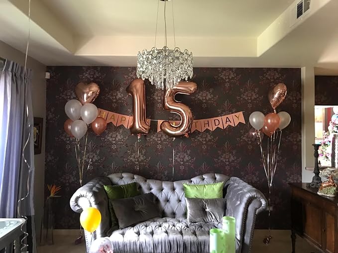 5 Balloon Numbers Party Decorations, 40In Rose Gold Balloons - Image 5