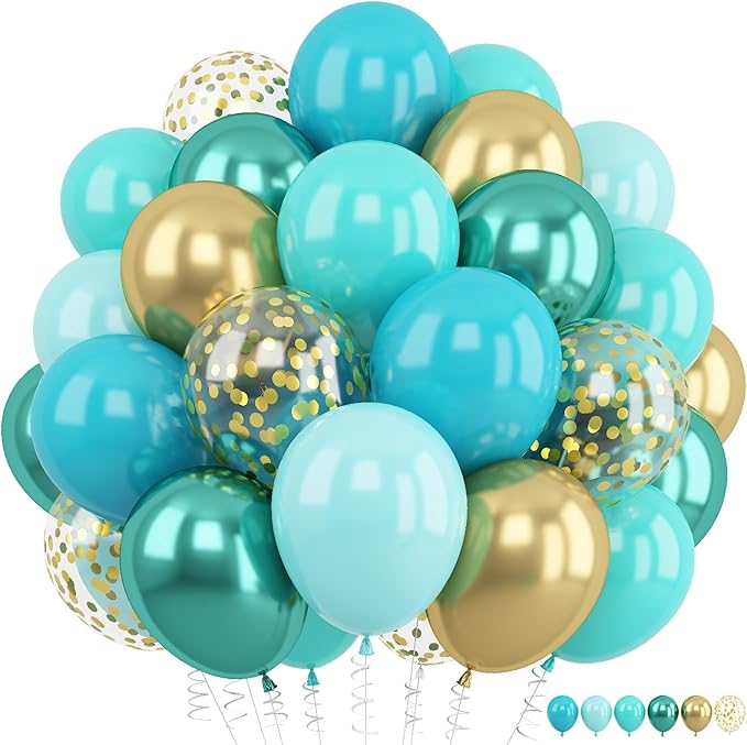 Teal Balloons by Froova