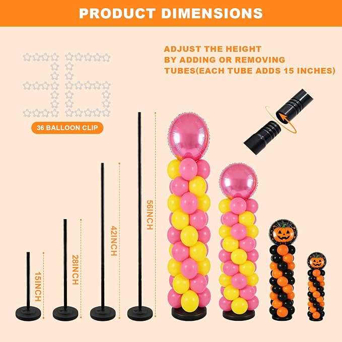 Balloon Stand 15-56 Inch Height Adjustable Balloon Stands - Image 2