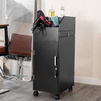 Large Lockable Wooden Trolley Cart On Wheels - Barber & Hair Salon Spa Tattoo Utility Cart