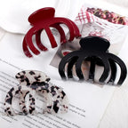 Extra Large Octopus Hair Clips for Women - Cute Cherry Red Octopus Claw Clips for Thick Hair, Non-slip Strong Hold Jaw Unbreakable Jumbo Hair Clamps Accessories (Red Black Tortoise Shell)