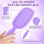 Curl Defining Brush, Vented Curly Hair Brush for Effortlessly Detangling Shaping and Styling, Candy Brush for Wet or Dry Hair Types for Women and Girl, Defining with Side Gear, Reduces Frizz (Purple)