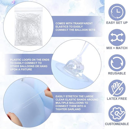 1 Set Reusable Inflatable Balloon Garland Arch Kit, Light Blue | 7 Pcs Linked - Image 4